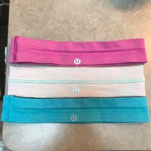 Set of 3 lululemon bright colored headbands